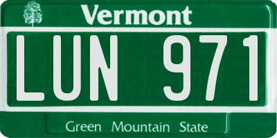 VT license plate LUN971