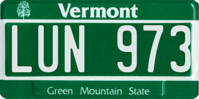 VT license plate LUN973