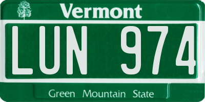 VT license plate LUN974