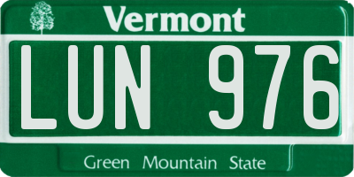 VT license plate LUN976