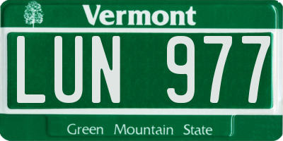 VT license plate LUN977