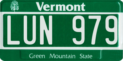 VT license plate LUN979