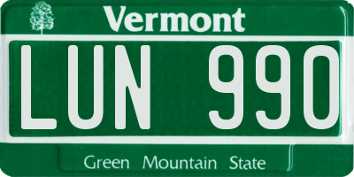VT license plate LUN990