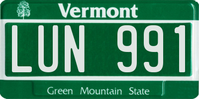 VT license plate LUN991