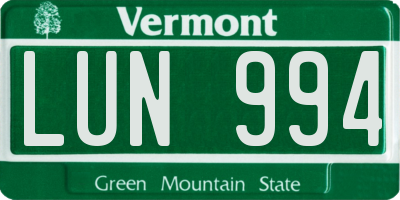 VT license plate LUN994