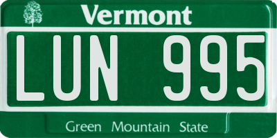 VT license plate LUN995