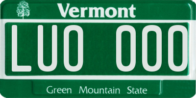 VT license plate LUO000