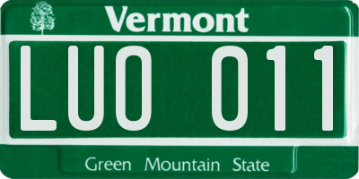 VT license plate LUO011