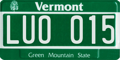 VT license plate LUO015