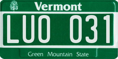 VT license plate LUO031