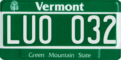 VT license plate LUO032