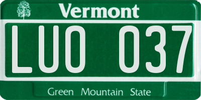 VT license plate LUO037