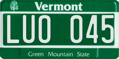 VT license plate LUO045