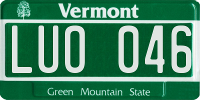 VT license plate LUO046
