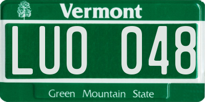VT license plate LUO048