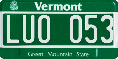 VT license plate LUO053