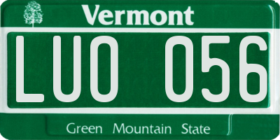 VT license plate LUO056