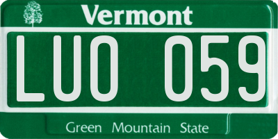 VT license plate LUO059