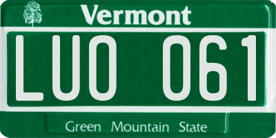 VT license plate LUO061