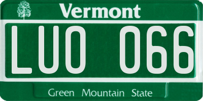 VT license plate LUO066