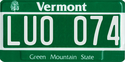 VT license plate LUO074