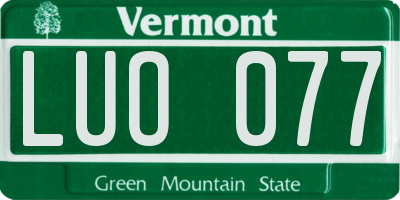 VT license plate LUO077