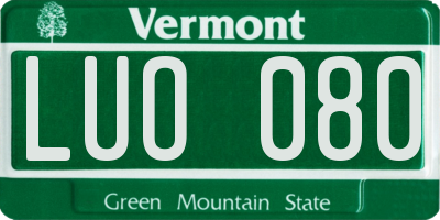 VT license plate LUO080