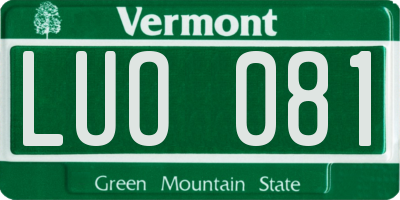 VT license plate LUO081