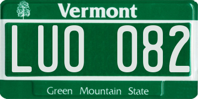 VT license plate LUO082
