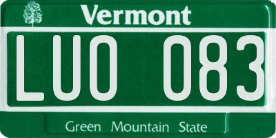 VT license plate LUO083