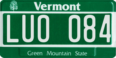 VT license plate LUO084