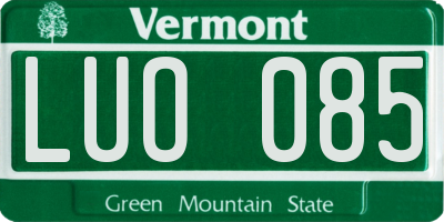 VT license plate LUO085