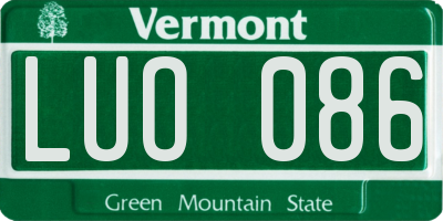 VT license plate LUO086