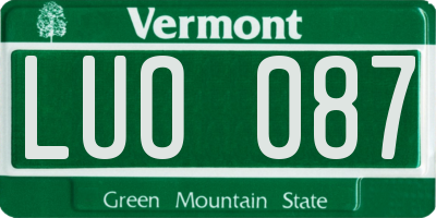 VT license plate LUO087