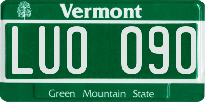 VT license plate LUO090