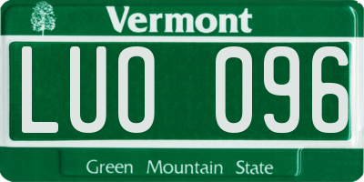 VT license plate LUO096
