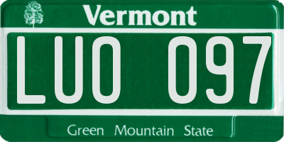VT license plate LUO097
