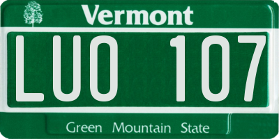 VT license plate LUO107