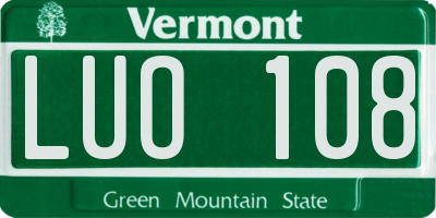 VT license plate LUO108
