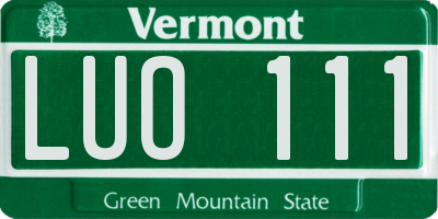 VT license plate LUO111