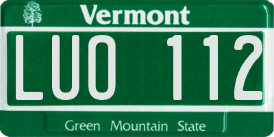 VT license plate LUO112