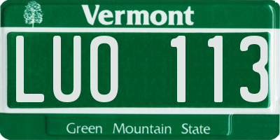 VT license plate LUO113
