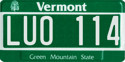 VT license plate LUO114