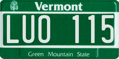 VT license plate LUO115