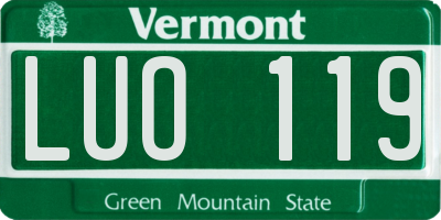 VT license plate LUO119