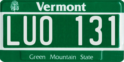 VT license plate LUO131
