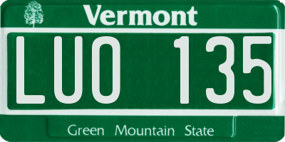 VT license plate LUO135