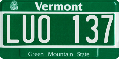 VT license plate LUO137