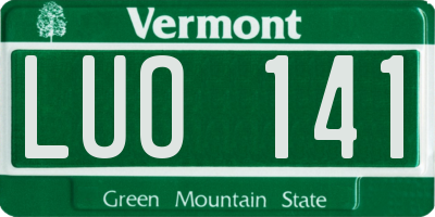 VT license plate LUO141