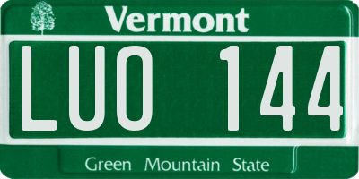 VT license plate LUO144